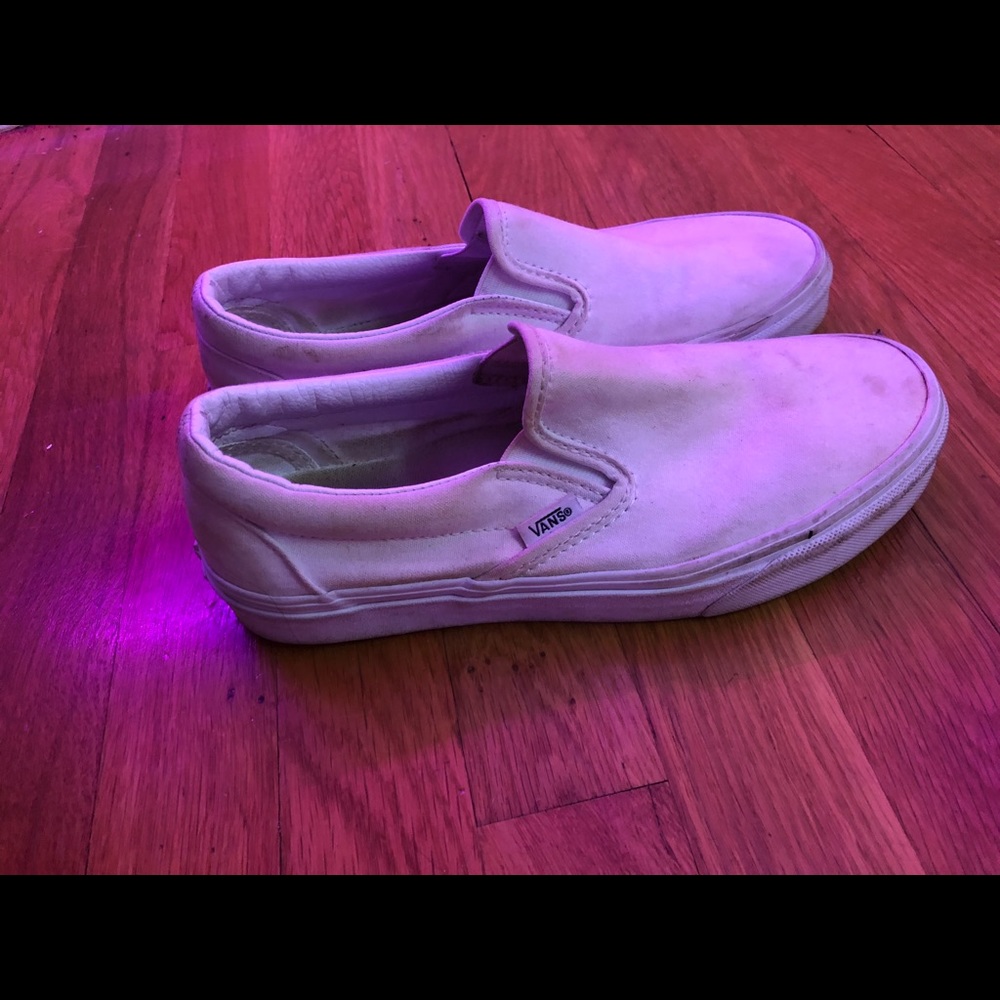 White Slip on Vans